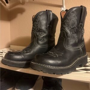 Ariat Black and Tan Leather Boots
